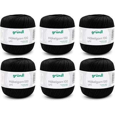 Gründl Fil à crocheter en coton noir Gründl Fil à crocheter en coton noir
