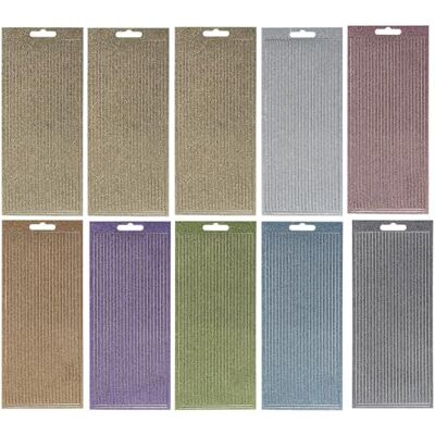 Ideen mit Herz Autocollants micro-paillettes, pour le bricolage, la conception de cartes, le scrapbooking, album photo, motif : lignes, 21 cm de long, 8 couleurs (4 mm de large) Ideen mit Herz Autocollants micro-paillettes, pour le bricolage, la conception de cartes, le scrapbooking, album photo, motif : lignes, 21 cm de long, 8 couleurs (4 mm de large)