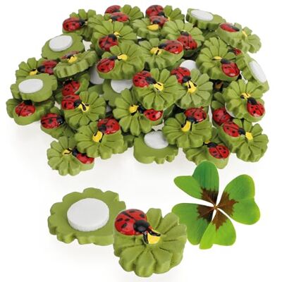 Robin Goods ® 48x coléoptères porte-bonheur en bois coccinelles autocollantes sur fleurs autocollants pour travaux manuels porte-bonheur (48 pièces vert/jaune/rouge/noir) Robin Goods ® 48x coléoptères porte-bonheur en bois coccinelles autocollantes sur fleurs autocollants pour travaux manuels porte-bonheur (48 pièces vert/jaune/rouge/noir)
