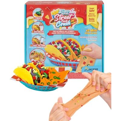 Slimy Street Foodz Crush Mini Tacooz, Slime et Pâte à modeler Kit créatif, jeu de pâtisserie à mélanger, façonner et décorer, pour les enfants Slimy Street Foodz Crush Mini Tacooz, Slime et Pâte à modeler Kit créatif, jeu de pâtisserie à mélanger, façonner et décorer, pour les enfants