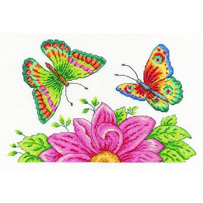 DMC Kit de Point de Croix 14 Fils Jardin de Papillons, Multicolore DMC Kit de Point de Croix 14 Fils Jardin de Papillons, Multicolore