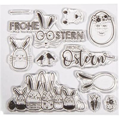 Rayher Clear Stamps 50273000 Tampons transparents en silicone transparent 102,5 x 97 mm 11 motifs Rayher Clear Stamps 50273000 Tampons transparents en silicone transparent 102,5 x 97 mm 11 motifs