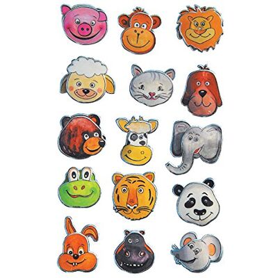 Avery 53157 Kids Têtes d'animaux (effet 3D) 15 stickers Avery 53157 Kids Têtes d'animaux (effet 3D) 15 stickers