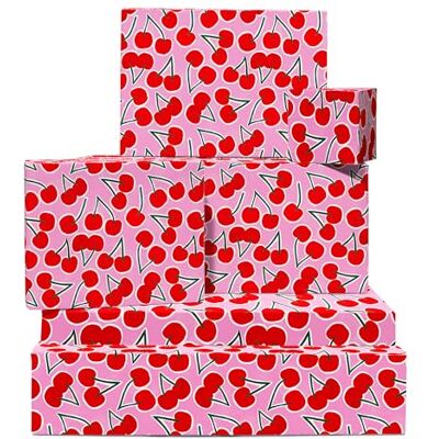 Central 23 Papier d'emballage cadeau cerises 6 feuilles de papier d'emballage cadeau rose pour elle Cerises rouges Pour anniversaire, Saint Valentin, enterrement de vie de jeune fille Recyclable Par Central 23 Papier d'emballage cadeau cerises 6 feuilles de papier d'emballage cadeau rose pour elle Cerises rouges Pour anniversaire, Saint Valentin, enterrement de vie de jeune fille Recyclable Par