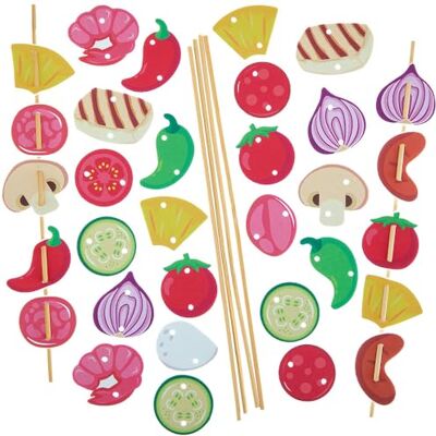 Baker Ross FN419 Kits assortis Brochettes barbecue Lot de 6, kits de décoration en mousse Baker Ross FN419 Kits assortis Brochettes barbecue Lot de 6, kits de décoration en mousse