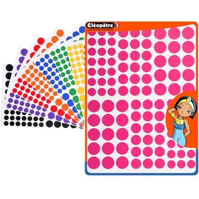 Cléopâtre CLEOPATRE – Gommettes Autocollantes Rondes – 6 couleurs – Paquet de 18 feuilles (1944 stickers) Cléopâtre CLEOPATRE – Gommettes Autocollantes Rondes – 6 couleurs – Paquet de 18 feuilles (1944 stickers)
