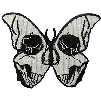 ZEGIN Patch brodé en Forme de Crâne Papillon, à Coudre ou à Coller avec Fer à Repasser ZEGIN Patch brodé en Forme de Crâne Papillon, à Coudre ou à Coller avec Fer à Repasser