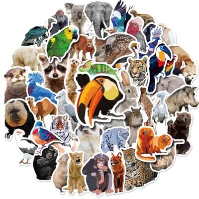 VIVIIHOO Lot de 200 autocollants animaux colorés et imperméables pour enfants, autocollants animaux pour bouteille d'eau, album de scrapbooking et accessoires de fête. VIVIIHOO Lot de 200 autocollants animaux colorés et imperméables pour enfants, autocollants animaux pour bouteille d'eau, album de scrapbooking et accessoires de fête.