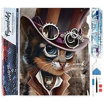 Figured’Art Diamond Painting Broderie Diamant 40x50cm Toile Entière Roulée avec Strass Perles Carrés Chat gentleman Kit Complet Animaux 5D DIY Activité Manuelle Loisirs Créatifs Adultes Figured’Art Diamond Painting Broderie Diamant 40x50cm Toile Entière Roulée avec Strass Perles Carrés Chat gentleman Kit Complet Animaux 5D DIY Activité Manuelle Loisirs Créatifs Adultes