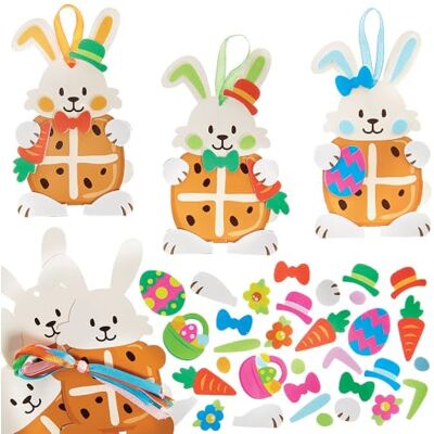 Baker Ross WA132 Kits de décoration assortis pour lapins Hot Cross Lot de 8, kits de bricolage en mousse pour décorations de Pâques Baker Ross WA132 Kits de décoration assortis pour lapins Hot Cross Lot de 8, kits de bricolage en mousse pour décorations de Pâques