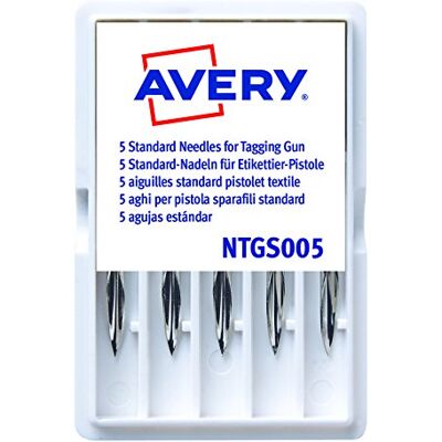 Avery Pack de 5 aiguilles standards pour pour pistolet te x tile avec couteau intégré Avery Pack de 5 aiguilles standards pour pour pistolet te x tile avec couteau intégré