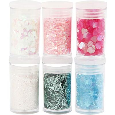 Creativ Assortiment de paillettes/paillettes, couleurs assorties, 6 x 5 g Creativ Assortiment de paillettes/paillettes, couleurs assorties, 6 x 5 g