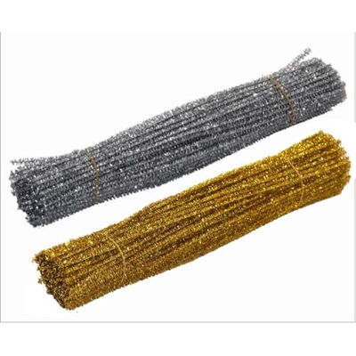CHUYIX Lot de 200 cure-pipes à paillettes Fil chenille moelleux Fil de bricolage Ligne en métal Pour fête, emballage cadeau, décoration de sapin de Noël Artisanat pour enfants Or + argent CHUYIX Lot de 200 cure-pipes à paillettes Fil chenille moelleux Fil de bricolage Ligne en métal Pour fête, emballage cadeau, décoration de sapin de Noël Artisanat pour enfants Or + argent