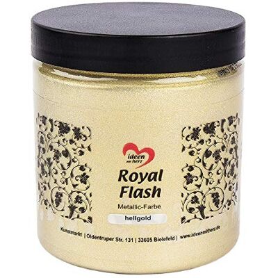 Ideen mit Herz Peinture acrylique métallisée Royal Flash 50 ml (XL or clair 250 ml) Ideen mit Herz Peinture acrylique métallisée Royal Flash 50 ml (XL or clair 250 ml)