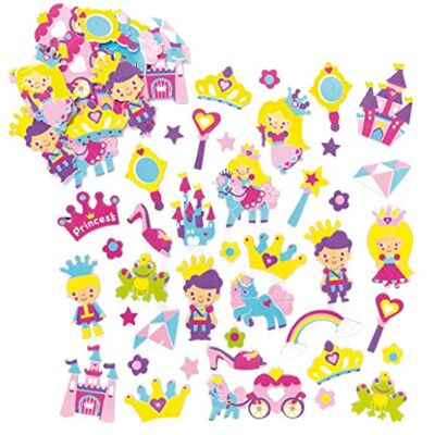 Baker Ross Autocollants princesses en mousse (Lot de 120) Loisirs créatifs pour enfants Baker Ross Autocollants princesses en mousse (Lot de 120) Loisirs créatifs pour enfants