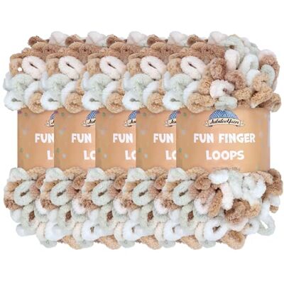 BambooMN JubileeYarn Lot de 5 écheveaux de fil à boucles en polyester 100 g/écheveau Hestia BambooMN JubileeYarn Lot de 5 écheveaux de fil à boucles en polyester 100 g/écheveau Hestia