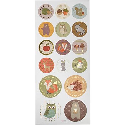 Creativ Lot de 16 autocollants animaux de la forêt 10 x 23 cm 1 feuille Creativ Lot de 16 autocollants animaux de la forêt 10 x 23 cm 1 feuille