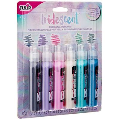TULIP Lot de 6 peintures dimensionnelles pour tissu, irisées, taille unique TULIP Lot de 6 peintures dimensionnelles pour tissu, irisées, taille unique