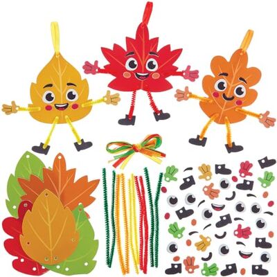 Baker Ross Kits de décoration FN585 Leaf Mix & Match Lot de 8, kits créatifs pour l'automne, décorations saisonnières amusantes Baker Ross Kits de décoration FN585 Leaf Mix & Match Lot de 8, kits créatifs pour l'automne, décorations saisonnières amusantes
