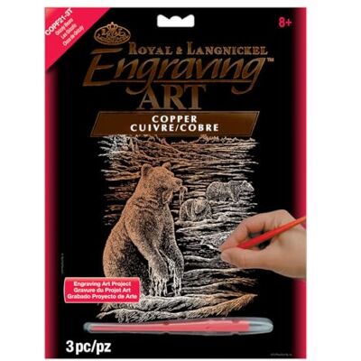 Royal & Langnickel Kit de peinture en cuivre Motif ours Grizzly Format A4 Royal & Langnickel Kit de peinture en cuivre Motif ours Grizzly Format A4