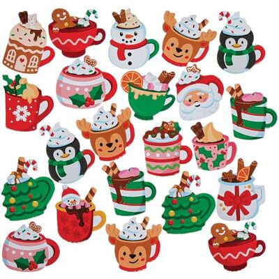 Baker Ross FN610 Autocollants en mousse pour tasses de chocolat chaud de Noël – Lot de 120, autocollants en mousse de Noël, parfaits pour le bricolage, les cartes et les décorations de Noël Baker Ross FN610 Autocollants en mousse pour tasses de chocolat chaud de Noël – Lot de 120, autocollants en mousse de Noël, parfaits pour le bricolage, les cartes et les décorations de Noël