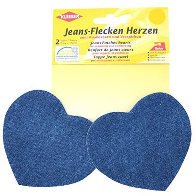 Kleiber + Co.GmbH Co.GmbH Coeurs en jean Bleu moyen Environ 8,5 x 10,5 cm Kleiber + Co.GmbH Co.GmbH Coeurs en jean Bleu moyen Environ 8,5 x 10,5 cm