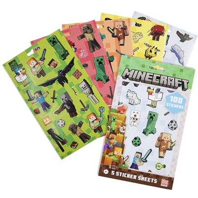 KIDS EUROSWAN SL Lot d'autocollants Minecraft (24 x 2) KIDS EUROSWAN SL Lot d'autocollants Minecraft (24 x 2)
