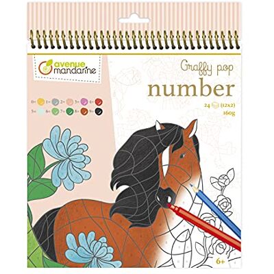 Avenue Mandarine - Graffy Pop Number, Chevaux, GY109C, Multicolore Avenue Mandarine - Graffy Pop Number, Chevaux, GY109C, Multicolore