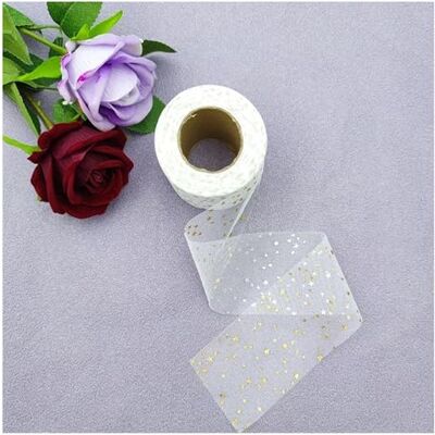 GSCLZ Ruban à Motifs étoiles estampé Chaud de 6 cm, Rouleau Tulle for Accessoires Coiffure DIY, Corde, Filet, décoration, Emballage Artisanal pour FêTe Guirlande Emballage DIY Artisanat GSCLZ Ruban à Motifs étoiles estampé Chaud de 6 cm, Rouleau Tulle for Accessoires Coiffure DIY, Corde, Filet, décoration, Emballage Artisanal pour FêTe Guirlande Emballage DIY Artisanat