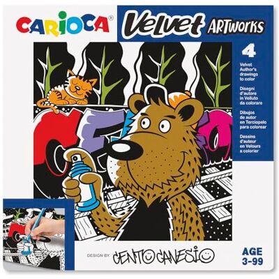 CARIOCA Lot de 4 illustrations de coloriage en velours Aide à développer la dextérité et la créativité En collaboration avec Cento Canesio 4 pièces Design Grafitti CARIOCA Lot de 4 illustrations de coloriage en velours Aide à développer la dextérité et la créativité En collaboration avec Cento Canesio 4 pièces Design Grafitti