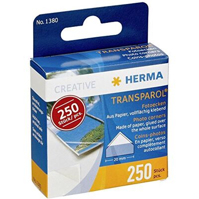 HERMA 1380 Boîte de 250 coins photos, Normal (20 Mm) HERMA 1380 Boîte de 250 coins photos, Normal (20 Mm)