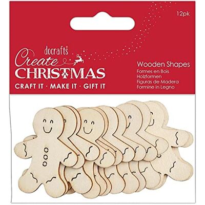 Papermania Créez des formes de Noël en bois, naturel Papermania Créez des formes de Noël en bois, naturel