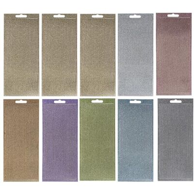 Ideen mit Herz Autocollants micro-paillettes, pour le bricolage, la fabrication de cartes, le scrapbooking, album photo, motif : lignes, 21 cm de long, 8 couleurs (3 mm de large) Ideen mit Herz Autocollants micro-paillettes, pour le bricolage, la fabrication de cartes, le scrapbooking, album photo, motif : lignes, 21 cm de long, 8 couleurs (3 mm de large)