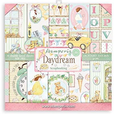 Stamperia SBBS55 Lot de 10 petits tampons de scrapbooking 20,3 x 20,3 (8"X8") – Daydream, multicolore, OSFA, 3 Stamperia SBBS55 Lot de 10 petits tampons de scrapbooking 20,3 x 20,3 (8"X8") – Daydream, multicolore, OSFA, 3