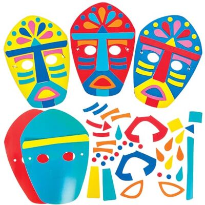 Baker Ross FN013 Tribal Mask Kits Pack of 8, Educational Arts and Crafts Kits, Learning Resources Baker Ross FN013 Tribal Mask Kits Pack of 8, Educational Arts and Crafts Kits, Learning Resources