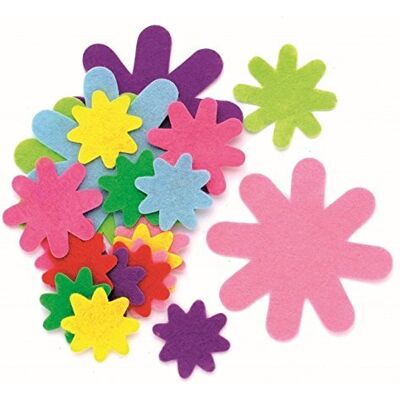 GLOREX GmbH Fleurs en Feutrine, Multicolore, 3-5 cm, 50 pcs GLOREX GmbH Fleurs en Feutrine, Multicolore, 3-5 cm, 50 pcs
