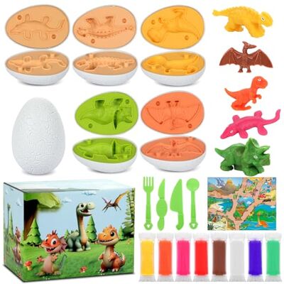 KOMABLEN 18 Piezas Kit Pate a Modeler Dinosaure, Accessoire Moule Pate a Modeler avec Huevo Dinosaurio, Outils pour Plasticine Jouet Enfant pour Garçons Filles 3 4 5 6 Ans KOMABLEN 18 Piezas Kit Pate a Modeler Dinosaure, Accessoire Moule Pate a Modeler avec Huevo Dinosaurio, Outils pour Plasticine Jouet Enfant pour Garçons Filles 3 4 5 6 Ans