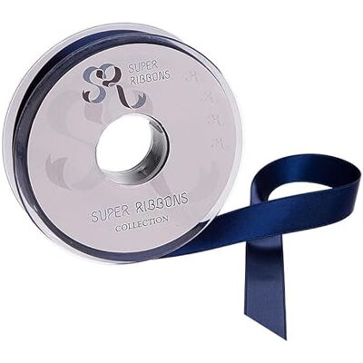 SUPER RIBBONS SR ®™ Bobine complète de ruban de satin double face de 6 mm, 20 mètres sur bobine Bleu marine SUPER RIBBONS SR ®™ Bobine complète de ruban de satin double face de 6 mm, 20 mètres sur bobine Bleu marine