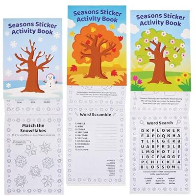 Baker Ross FN002 Livres d'activités à autocollants sur les saisons paquet de 8, livres d'autocollants pour remplir les sacs de fête pour les enfants Baker Ross FN002 Livres d'activités à autocollants sur les saisons paquet de 8, livres d'autocollants pour remplir les sacs de fête pour les enfants