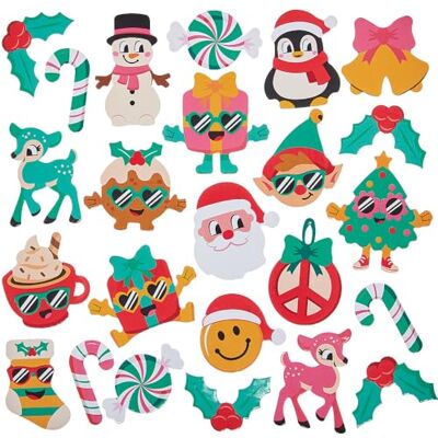 Baker Ross FN643 Autocollants en mousse Groovy Christmas – Lot de 120, autocollants festifs amusants et colorés, parfaits pour les bricolages de Noël Baker Ross FN643 Autocollants en mousse Groovy Christmas – Lot de 120, autocollants festifs amusants et colorés, parfaits pour les bricolages de Noël
