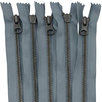 AERZETIX C61544 Lot de 5 fermetures éclair N°5 séparables 55 cm en métal vintage poignée décorative couleur gris plomb curseur maroquinerie couture jupe jeans mercerie AERZETIX C61544 Lot de 5 fermetures éclair N°5 séparables 55 cm en métal vintage poignée décorative couleur gris plomb curseur maroquinerie couture jupe jeans mercerie
