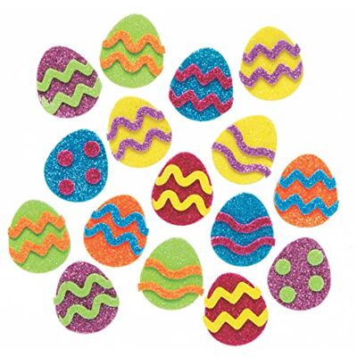 Baker Ross AX766 Autocollants œuf de Pâques pailleté Paquet de 100, autocollants pour enfants, idéal pour les projets d'art et d'artisanat, idéal pour la fabrication de cartes et le scrapbooking Baker Ross AX766 Autocollants œuf de Pâques pailleté Paquet de 100, autocollants pour enfants, idéal pour les projets d'art et d'artisanat, idéal pour la fabrication de cartes et le scrapbooking