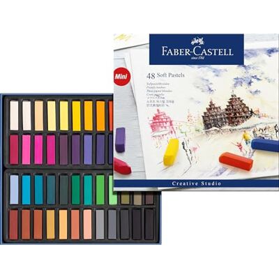 Faber-Castell Studio Quality 128248 Boîte en carton de 48 mini craies, pastel tendre de différentes couleurs Faber-Castell Studio Quality 128248 Boîte en carton de 48 mini craies, pastel tendre de différentes couleurs