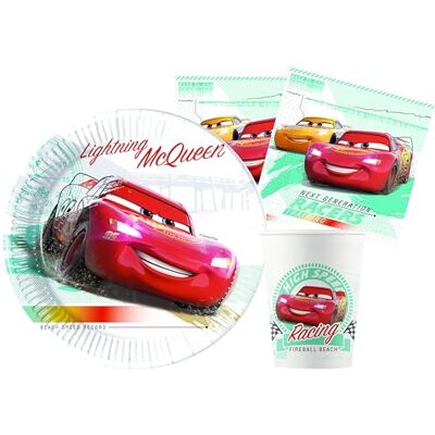 Ciao Kit Vaisselle de Fête Disney Cars High Speed pour 8 personnes (36 pcs: 8 assiettes Ø23cm, 8 gobelets, 20 serviettes) en papier FSC compostable eco-friendly Ciao Kit Vaisselle de Fête Disney Cars High Speed pour 8 personnes (36 pcs: 8 assiettes Ø23cm, 8 gobelets, 20 serviettes) en papier FSC compostable eco-friendly