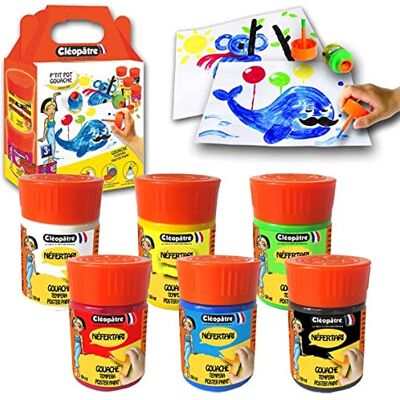 Cléopâtre CLEOPATRE PGN80PX6 Lot de 6 pots de Peinture Gouache Néfertari 50ml, multi Cléopâtre CLEOPATRE PGN80PX6 Lot de 6 pots de Peinture Gouache Néfertari 50ml, multi