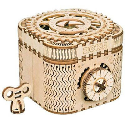 ROKR Maquette Bois Puzzles 3D Boîte aux trésors/boîte, Mechanical Model Kits en Bois 3D sans Colle (Treasure Box) ROKR Maquette Bois Puzzles 3D Boîte aux trésors/boîte, Mechanical Model Kits en Bois 3D sans Colle (Treasure Box)