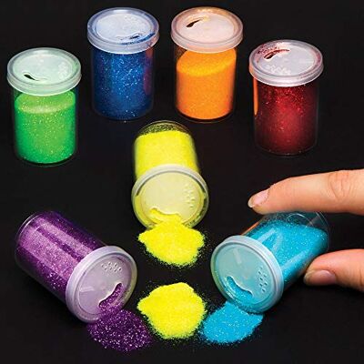 Baker Ross AT704 Distributeurs de paillettes arc-en-ciel, idéal pour l’artisanat de sable, pelez et collez les projets artistiques pour enfants. (Paquet de 7 x 15 g), assortis. Baker Ross AT704 Distributeurs de paillettes arc-en-ciel, idéal pour l’artisanat de sable, pelez et collez les projets artistiques pour enfants. (Paquet de 7 x 15 g), assortis.