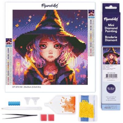 Figured’Art Mini Diamond Painting Broderie Diamant 25x25cm Toile Entière Roulée avec Perles Rondes Charmante Petite Sorcière Kit Complet DIY Activité Manuelle Loisirs Créatifs Adultes Figured’Art Mini Diamond Painting Broderie Diamant 25x25cm Toile Entière Roulée avec Perles Rondes Charmante Petite Sorcière Kit Complet DIY Activité Manuelle Loisirs Créatifs Adultes