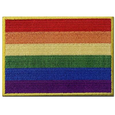 ZEGIN Écusson brodé drapeau arc-en-ciel LGBT thermocollant ou à coudre ZEGIN Écusson brodé drapeau arc-en-ciel LGBT thermocollant ou à coudre
