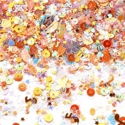 LSYHHXC Lot de 50 g de paillettes en PVC de 4 à 8 mm pour la fabrication de fournitures artisanales et de manucure (orange) LSYHHXC Lot de 50 g de paillettes en PVC de 4 à 8 mm pour la fabrication de fournitures artisanales et de manucure (orange)